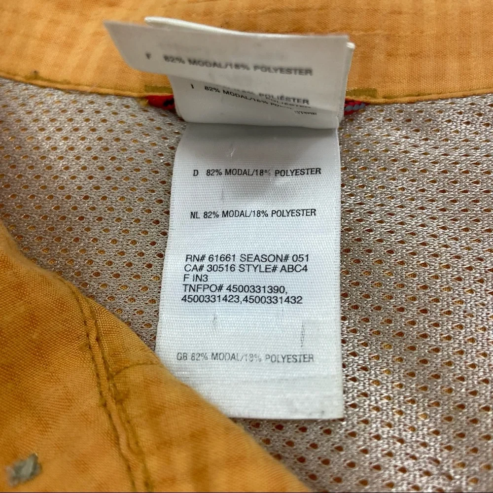 TNF The North face orange tan picnic plaid shirt.  Size Large - Picture 7 of 8